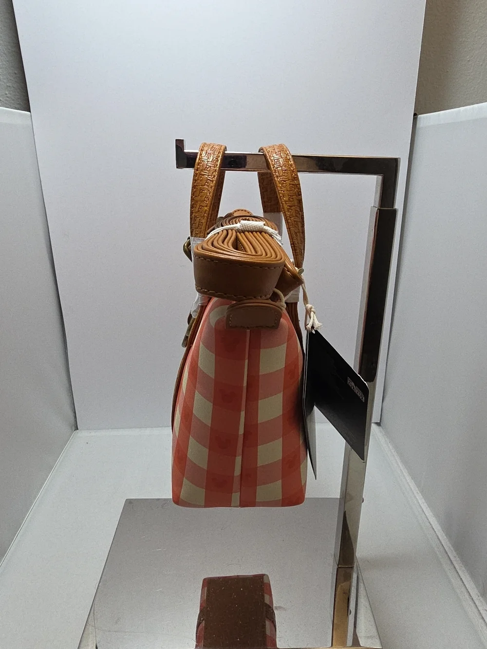 Loungefly Disney Mickey Mouse Gingham Picnic Basket Crossbody Bag NWT - Picture 3 of 6
